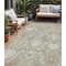 Homeroots 5' X 8' Artichoke Green Brown And Ivory Damask Washable Indoor Outdoor Area Rug 599389 - alternate 1