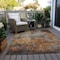 Homeroots 3' X 5' Copper Terra Cotta And Black Abstract Washable Indoor Outdoor Area Rug 606098 - alternate 2