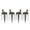 Homeroots Set of Four 30" Brown and Gray Solid Wood and Metal Low Back Bar Height Bar Chairs, 4PK 555107 - alternate 1