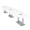 Skutchi Designs Oval Conference Table With Power Unit, 48 in W, 192 in L, White HAR-OVL-48X192-DOU-W960-ESIL - alternate 1