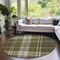 Homeroots 8' Olive Green Gold And Brown Round Plaid Washable Indoor Outdoor Area Rug 596353 - alternate 4