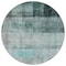 Homeroots 8' Round Teal Round Ombre Washable Non Skid Indoor Outdoor Area Rug 563687 - alternate 4
