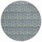 Homeroots 8' Round Blue and Cream Round Damask Washable Non Skid Indoor Outdoor Area Rug 563867 - alternate 4