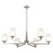 Nuvo Lune, 6 Light Chandelier, Brushed Nickel Finish, Etched White Glass 60/8226 - alternate 5