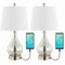 Jonathan Y Dino 21" Farmhouse Industrial Iron/Glass LED Table Lamp with USB Charging Port, Silver, 2PK JYL1109A-SET2 - alternate 5