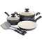 Spice By Tia Mowry Savory Saffron 7 Piece Nonstick Aluminum Cookware Set with Utensils in Grey 96318.07RR - alternate 1