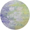 Homeroots 8' Artichoke Green Purple And Lilac Round Abstract Washable Indoor Outdoor Area Rug 582148 - alternate 3