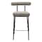 Homeroots 30" Green and Black Chenille and Steel Low Back Bar Height Bar Chair 555711 - alternate 5