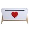 Homeroots 16" X 37" X 20" White Red Wood Youth Chest 347559 - alternate 4