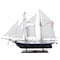 Homeroots 26" Black and White Solid Wood Hand Painted p-Oxybis(benzenesulfonyl hydrazide) Model Boat 401914 - alternate 1