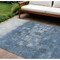 Homeroots 10' X 14' Navy Blue And Silver Abstract Washable Indoor Outdoor Area Rug 632082 - alternate 1