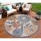 Homeroots 8' Beige Round Floral Indoor Outdoor Area Rug 572913 - alternate 7