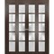 Sartodoors Sliding Closet Double Bi-fold Doors Solid Core Modern Interior QUADRO4002DBF-CA-96 x 80 (4* 24x80) - alternate 1