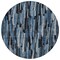 Homeroots 8' Blue Black And Gray Round Striped Washable Indoor Outdoor Area Rug 603217 - alternate 3