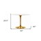 Homeroots 40" White And Gold Rounded Marble And Metal Pedestal Base Dining Table 520845 - alternate 5