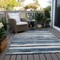 Homeroots 10' X 14' Denim Blue And Gray Striped Washable Indoor Outdoor Area Rug 605902 - alternate 7