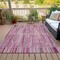 Homeroots 5' X 8' Blush And Ivory Striped Washable Indoor Outdoor Area Rug 631528 - alternate 5