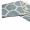 Homeroots 60" X 50" Blue and Off White Woven Cotton Geometric Throw Blanket with Fringe 516496 - alternate 4