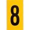 Brady Outdoor Vinyl 6 in Black on Yellow Numbers 8 Card 1570-8 - alternate 1