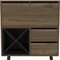Homeroots 46in Dark Brown and Black Wood Console Bar Cabinet With Single Door And Two Drawers 477712 - alternate 4