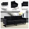 Leisuremod Lincoln 3-Seater Velvet or Leather Sofa with Stainless Steel Base LAB83BL - alternate 2