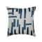 Homeroots 20" Blue and Ivory Geometric Cotton Blend Throw Pillow With Embroidery 549414 - alternate 4