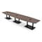 Skutchi Designs Boat Conference Table With Power Unit, 48 in W, 192 in L, Brown HAR-BOT-48x192-DOU.BK-H3041-EBLK - alternate 1