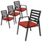 Leisuremod Chelsea Modern Patio Dining Armchair in Aluminum with Removable Cushions, Cherry Red, 4PK CC20BL-CHR4 - alternate 1