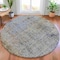 Homeroots 8' Taupe And Ivory Round Abstract Washable Indoor Outdoor Area Rug 631079 - alternate 3