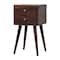Homeroots 22" Walnut Solid Wood Square Two Drawer Nightstand 651540 - alternate 6