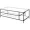 Homeroots 46" Black Glass And Steel Coffee Table With Two Shelves 520978 - alternate 3