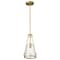 Nuvo Valentine, Small Pendant, Vintage Brass Finish, Hammered Glass 60/8265 - alternate 1