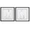 Homeroots 17" X 17" Silver Frame Poised Pose, Set Of 2, 2PK 365261 - alternate 1