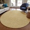 Homeroots 8' Gold Black And Beige Round Geometric Washable Indoor Outdoor Area Rug 596736 - alternate 6