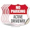 Signmission No Parking Shield Sign Active Driveway, 4 inch X 4 inch, Vinyl Decal, 5PK SHI-D-5PACK-4-397 - alternate 1