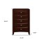 Homeroots New Merlot Chest With 5 Chambared Drawer 384020 - alternate 4