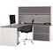Bestar L Shaped Desk L-Shape Workstation, 82.9" D X 65.9" H, 71.1" W X Melamine, Slate/Sandstone 93867-59 - alternate 1