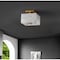 Jonathan Y Alessia 8" 1-Light Modern Contemporary Alabaster/Iron Square LED Semi Flush Mount, White Marbling/Bra JYL1203A - alternate 5