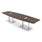 Skutchi Designs Boat Conference Table With Power Unit, 48 in W, 144 in L, Brown HAR-BOT-48x144-DOU-H3041-ESIL - alternate 1