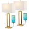 Jonathan Y Sabrina 28.5" Vintage Industrial Iron LED Table Lamp w/ Pull-Chain and USB Charging Port, Brass, 2PK JYL1126A-SET2 - alternate 1