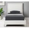 Homeroots White Solid Wood Full Upholstered Faux Leather Bed with Nailhead Trim 544911 - alternate 1