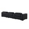 Homeroots 136" Black Top Grain Leather Reclining USB Sofa And Storage 720313 - alternate 3