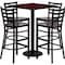 Flash Furniture Square Mahogany Bar Table, Sqr w/Mah Seats, 30", Laminate Top, Wood Grain MD-0014-GG - alternate 1
