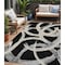 Homeroots 5' X 8' Black Ivory And Gray Abstract Washable Indoor Outdoor Area Rug 599107 - alternate 1