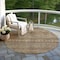 Homeroots 8' Brown Denim Blue And Beige Round Southwestern Washable Indoor Outdoor Area Rug 615952 - alternate 5