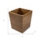 Homeroots 12in Traditional Solid Teak Large Waste Basket 475864 - alternate 4