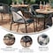 Flash Furniture Lila  Gray Rattan Indoor-Outdoor Restaurant Stack Chair, PK4 4-TLH-037-GY-GG - alternate 5