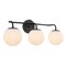 Jonathan Y Louis Parisian Globe 25" 3-Light Metal/Frosted Glass Modern Contemporary LED Vanity Light, Black JYL3536B - alternate 1