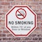 Signmission No Smoking Within 75' Of Any Door o, 6 inch X 6 inch, Plastic Sign, 2PK OC-P-2PACK-6-89 - alternate 5
