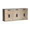 Homeroots 82in Brown Solid Wood Three Drawer Sideboard with Six Doors 380206 - alternate 3